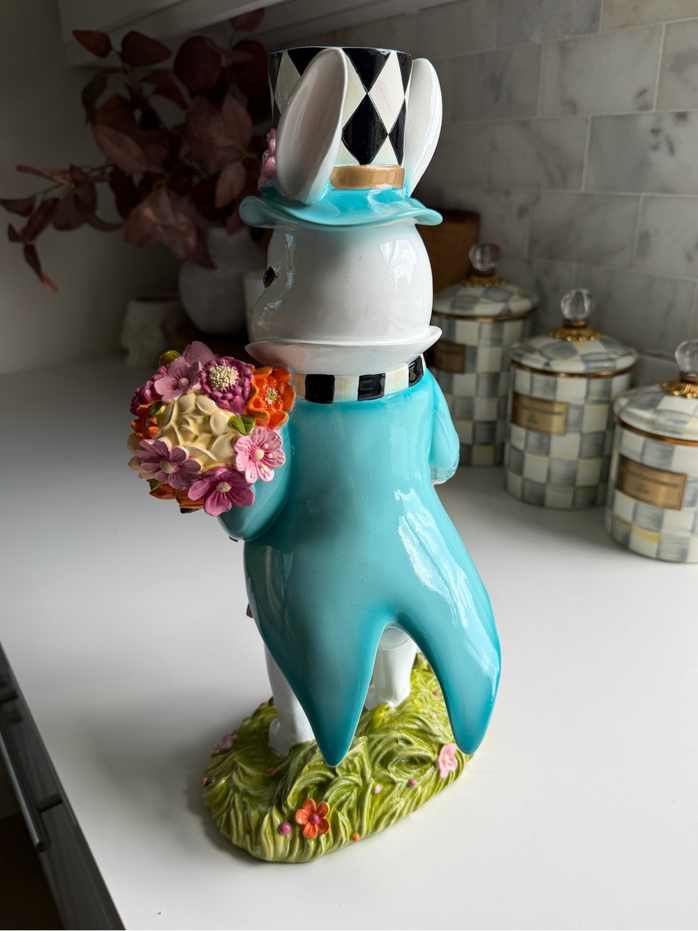 MacKenzie-Childs Calico Bunny Figurine - Picture 8 of 10